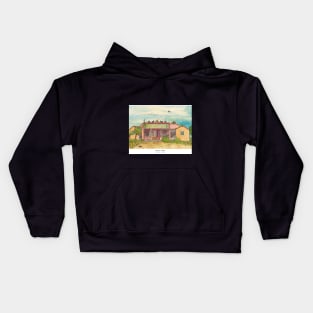 Buddhist Temple Phan Thiet Vietnam Watercolor Illustration Kids Hoodie